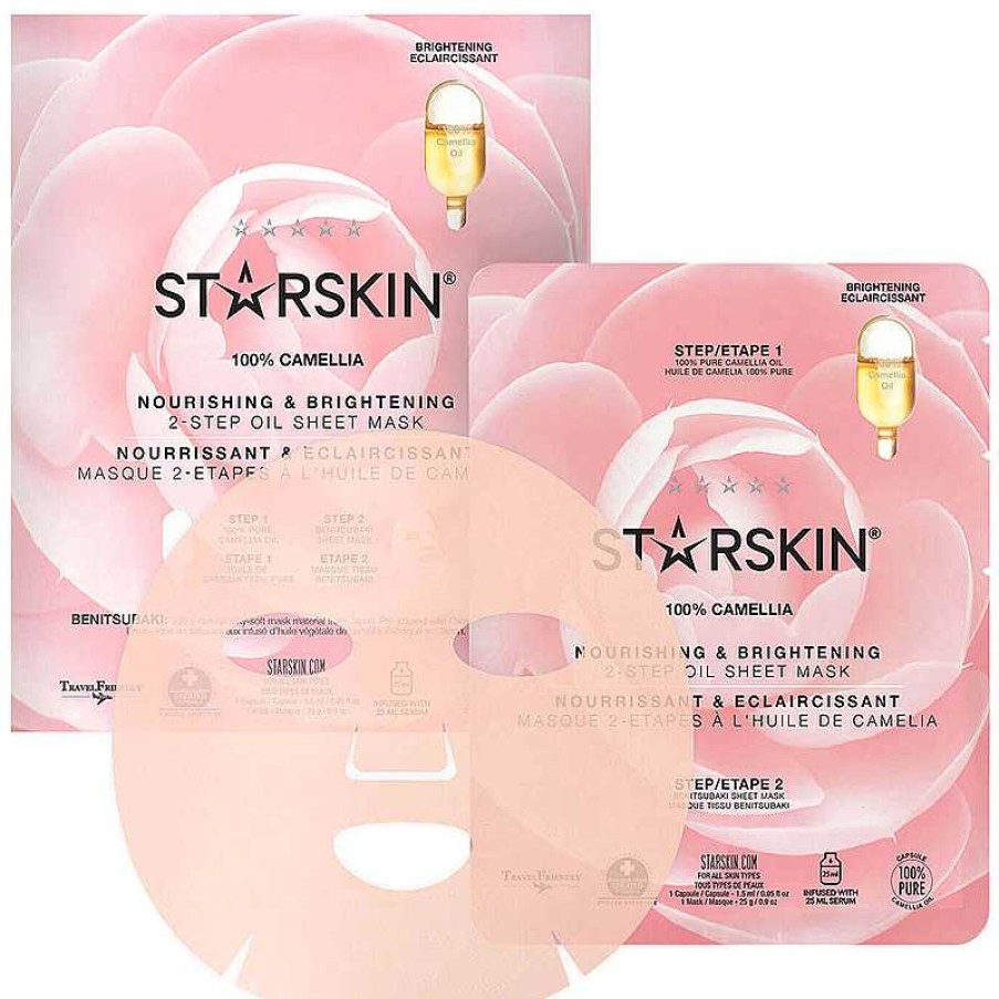 STARSKIN Kuren & Masken | 100% Camellia Nourishing & Brightening 2-Step Oil Sheet Mask